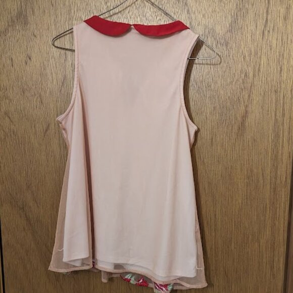Womens Disney Collection Lauren Conrad Mesh Sleeveless tank shirt X-Small Roses - Picture 3 of 3